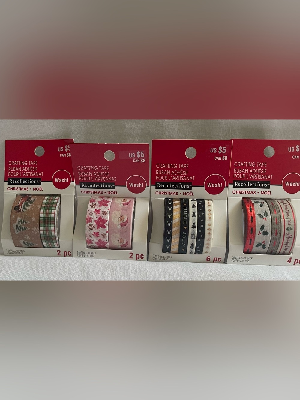 New 4 Pack of Recollections Holiday Washi Tape